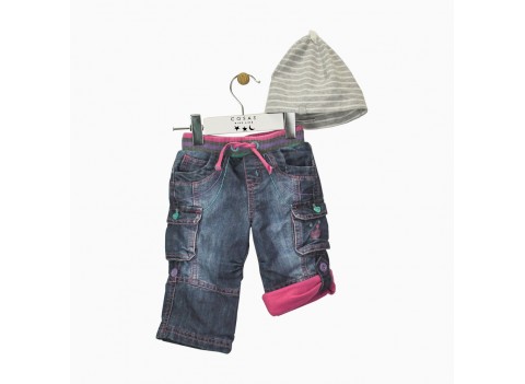 Джинсы+шапка	Mothercare