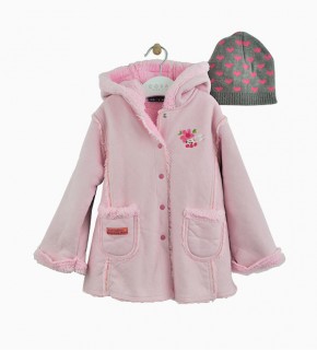 	Дубленка Des Petits + шапка Mothercare