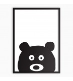 Картина HEAD BEAR /рамка черный/