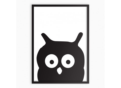 Картина OWL /рамка черный/