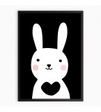 Картина RABBIT/черный,рамка черный/