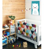 Картина BEAR / бирюза,рамка белый/