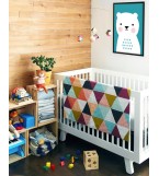 Картина BEAR / бирюза,рамка черный/