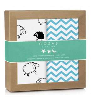 Набор пеленок бязь SHEEP ZIGZAG