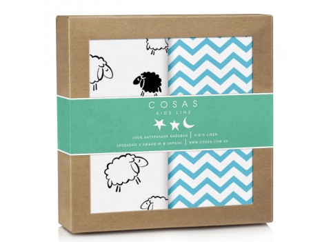 Набор пеленок бязь SHEEP ZIGZAG