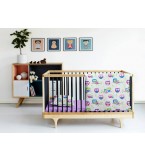 Комплект детского постельного белья OWLS /оборот горох на фиолете/