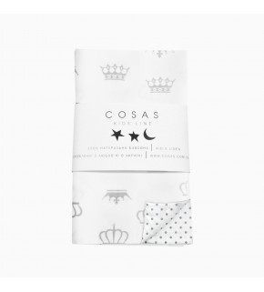 Пододеяльник CROWN /оборот горох серый/