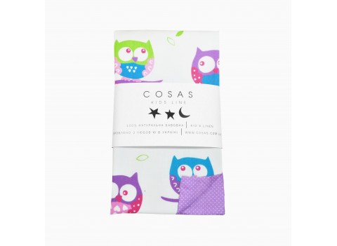 Пододеяльник OWL /оборот горох на фиолете/