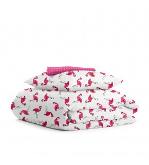 Комплект детского постельного белья FLAMINGO /оборот горох малина/