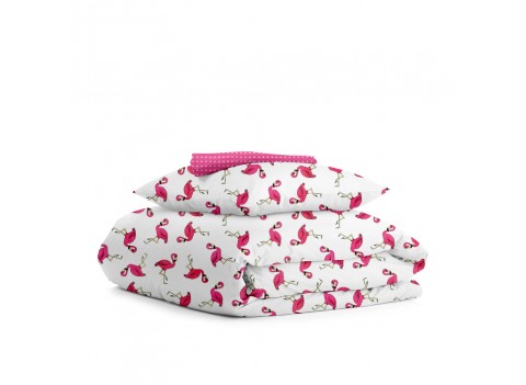 Комплект детского постельного белья FLAMINGO /оборот горох малина/