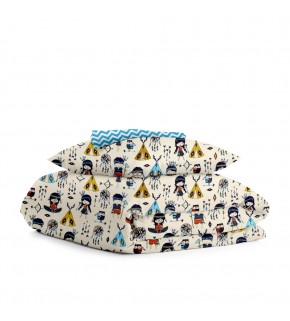 Комплект детского постельного белья INDI /оборот зигзаг голубой/