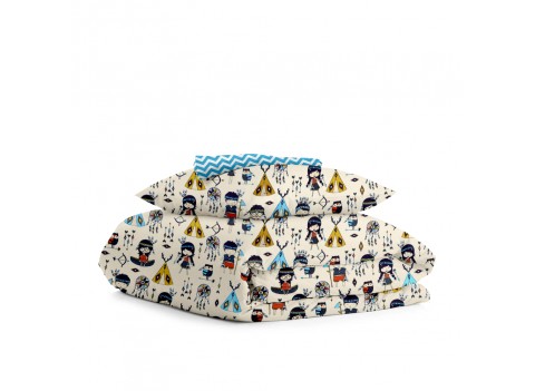 Комплект детского постельного белья INDI /оборот зигзаг голубой/