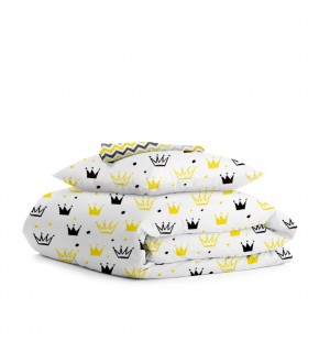 Комплект детского постельного белья CROWNS /оборот зигзаг желто-серый/