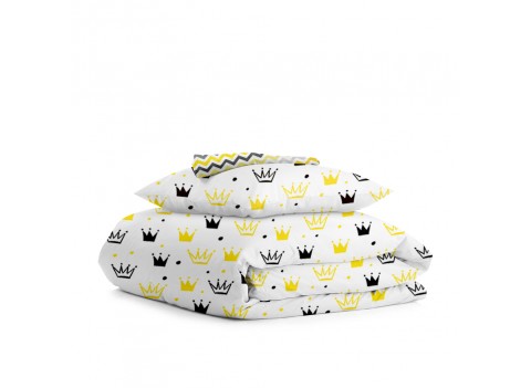 Комплект детского постельного белья CROWNS /оборот зигзаг желто-серый/