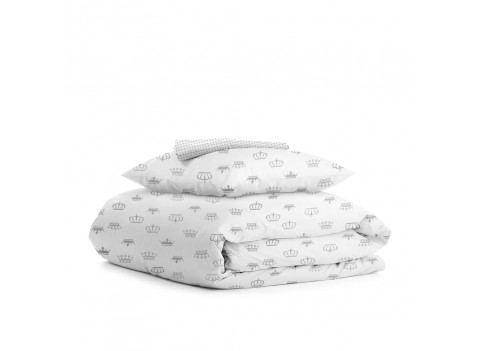 Комплект детского постельного белья CROWN /оборот серый горох/