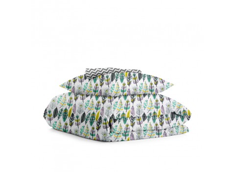 Комплект детского постельного белья FEATHER /оборот зигзаг серый/