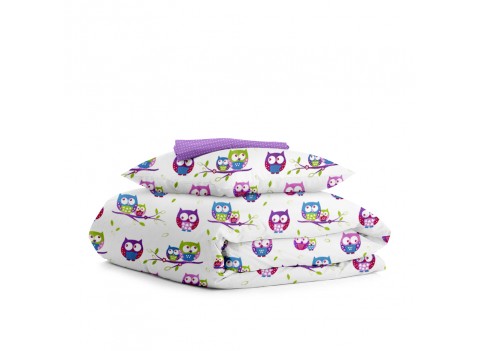 Комплект детского постельного белья OWLS /оборот горох на фиолете/