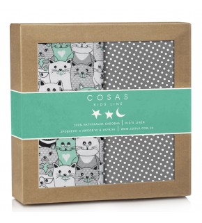 Набор пеленок бязь CATS DOTS
