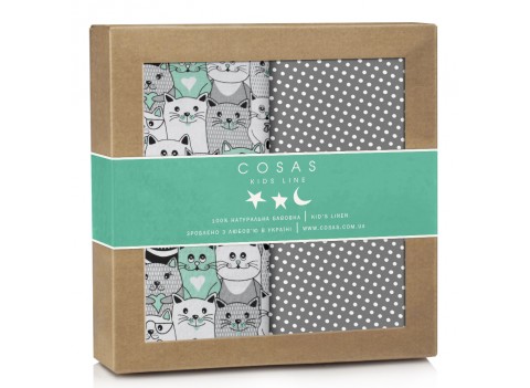 Набор пеленок бязь CATS DOTS