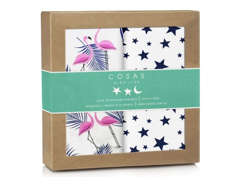 Набор пеленок бязь FLAMINGO STARS