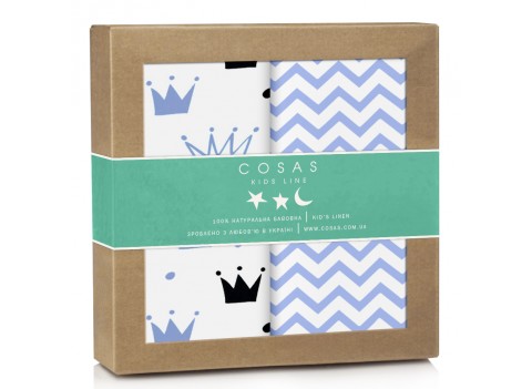Набор пеленок бязь CROWN ZIG BLUE