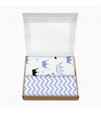 Набор пеленок бязь CROWN ZIG BLUE