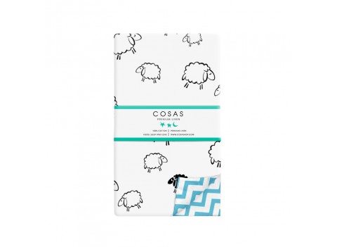 Пододеяльник SHEEP /оборот зигзаг голубой/