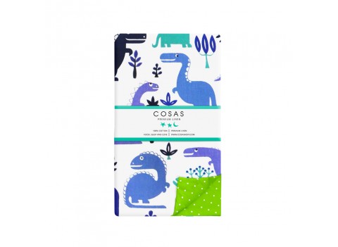 Пододеяльник DINO BLUE /оборот горох зеленом/