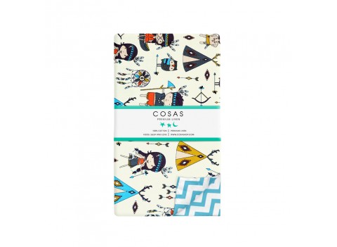 Пододеяльник INDI /оборот зигзаг голубой/