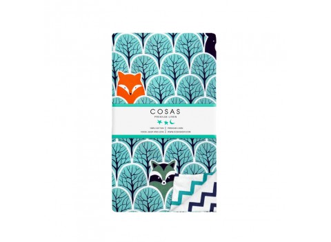 Пододеяльник BEAR WOOD /оборот зигзаг сине-голубой/