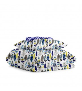 Комплект детского постельного белья FEATHER /оборот зигзаг синий/