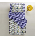 Комплект детского постельного белья FEATHER /оборот зигзаг синий/