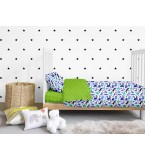 Комплект детского постельного белья DINO BLUE /оборот горох на зеленом/