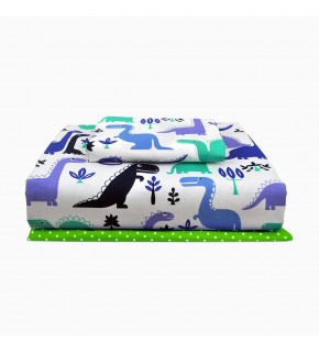 Комплект детского постельного белья DINO BLUE /оборот горох на зеленом/