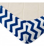 Комплект детского постельного белья FEATHER /оборот зигзаг синий/