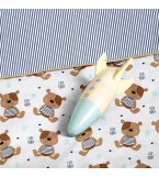 Комплект детского постельного белья BEAR /оборот полоса синяя/