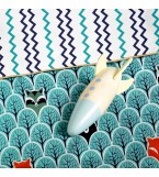 Комплект детского постельного белья BEAR WOOD /оборот зигзаг сине-голубой/