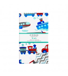 Пододеяльник TRANSPORT /оборот зигзаг серо-голубой/