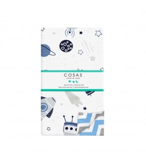 Пододеяльник SPACE WHITE /оборот зигзаг серо-голубой/