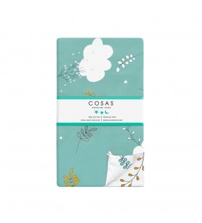 Пододеяльник BUSH MINT /оборот веточки на белом/