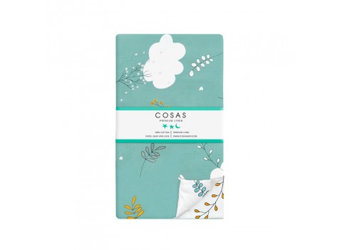 Пододеяльник BUSH MINT /оборот веточки на белом/