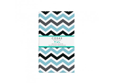 Простынка Зигзаг серо-черно-голубой COSAS