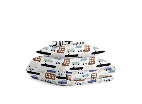 Комплект детского постельного белья CITY CARS /оборот дорожки/