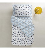 Пододеяльник SPACE WHITE /оборот зигзаг серо-голубой/