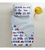 Пододеяльник TRANSPORT /оборот зигзаг серо-голубой/