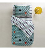 Комплект детского постельного белья BEAR WOOD /оборот зигзаг сине-голубой/