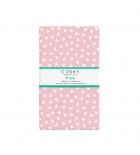 Простынка Сердечки белые на розовом COSAS