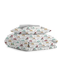 Комплект детского постельного белья CARS IN FOREST /ромбы серые/