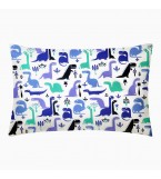 Комплект детского постельного белья DINO BLUE /оборот синий зигзаг/