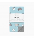 Комплект детского постельного белья SHEEP BLUE /оборот горох на сером/